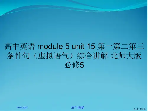 高中英语 module 5 unit 15 第一第二第三条件句(虚拟语气)综合讲解 北师大版必修5