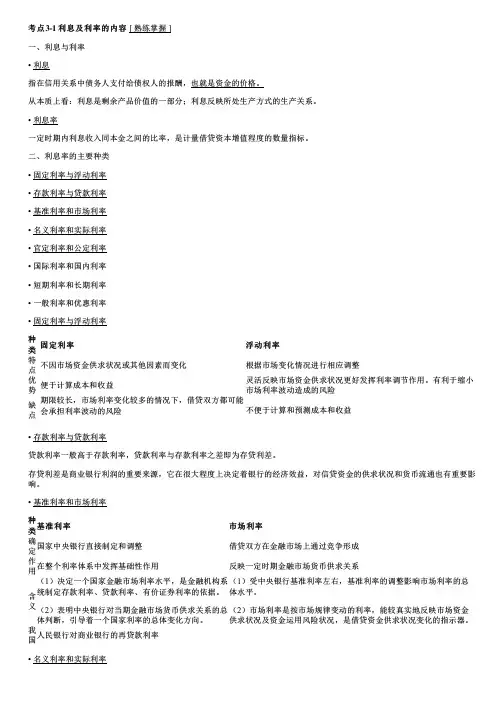 2025初级银行从业 利息与利率