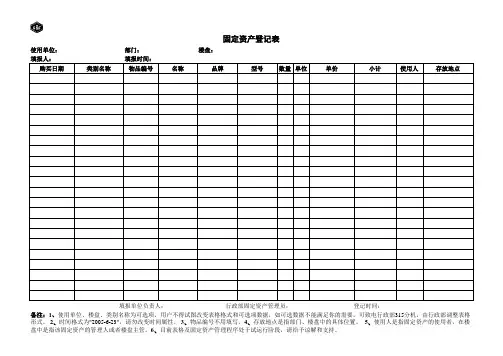 RF-XZ-ZD-10-F03 固定资产登记表
