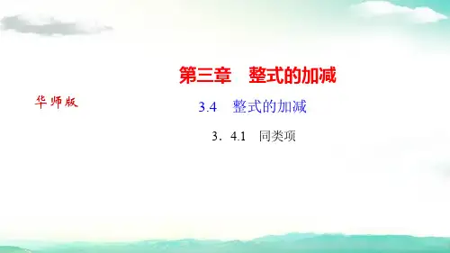 七年级数学上册(华师版)课件-3.4 整式的加减 3.4.1 同类项