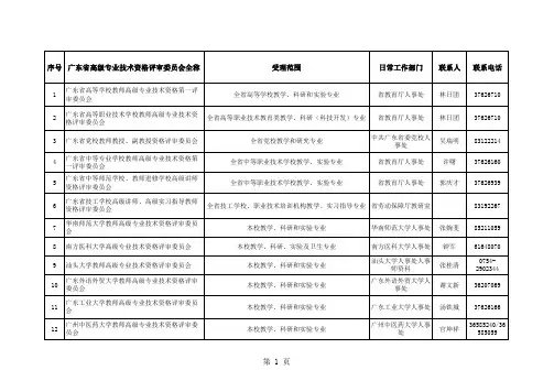 职称评定：广东省高级评审委员会