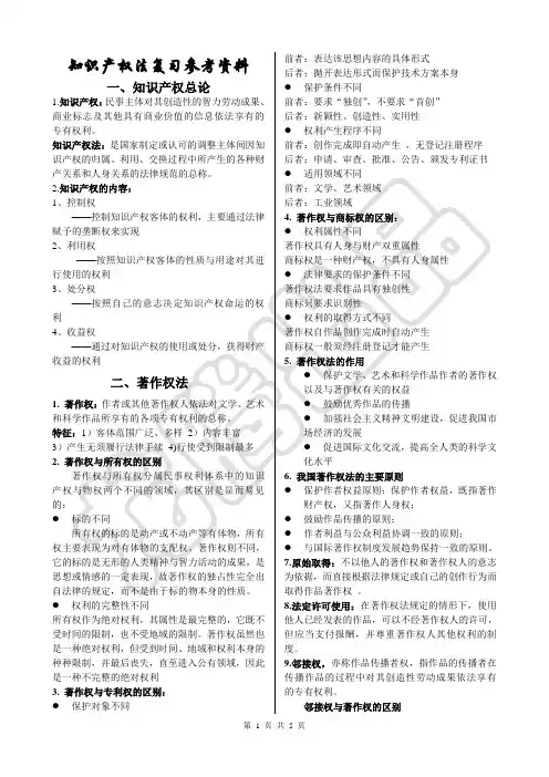 知识产权法复习资料