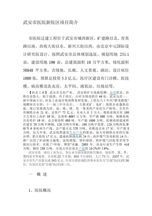 武安市医院新院区项目简介