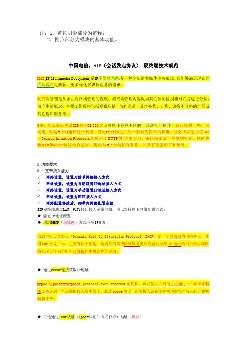 (自学版)中国电信_桌面型终端【功能要求】