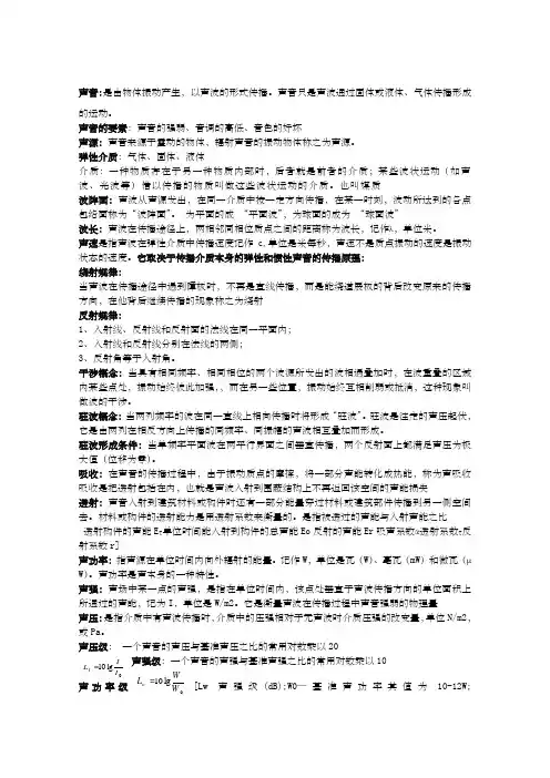 关于建筑物理声学部分总结归纳