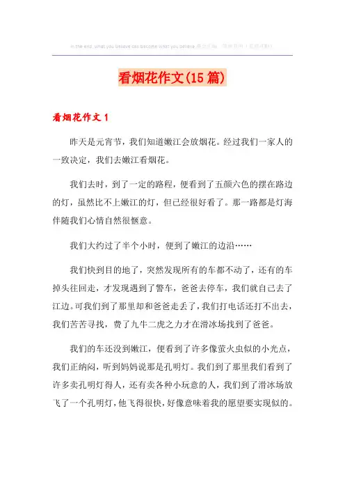看烟花作文(15篇)