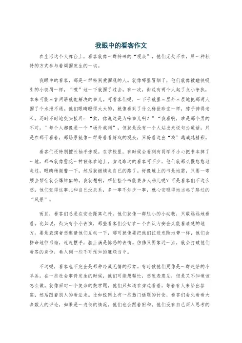 我眼中的看客作文