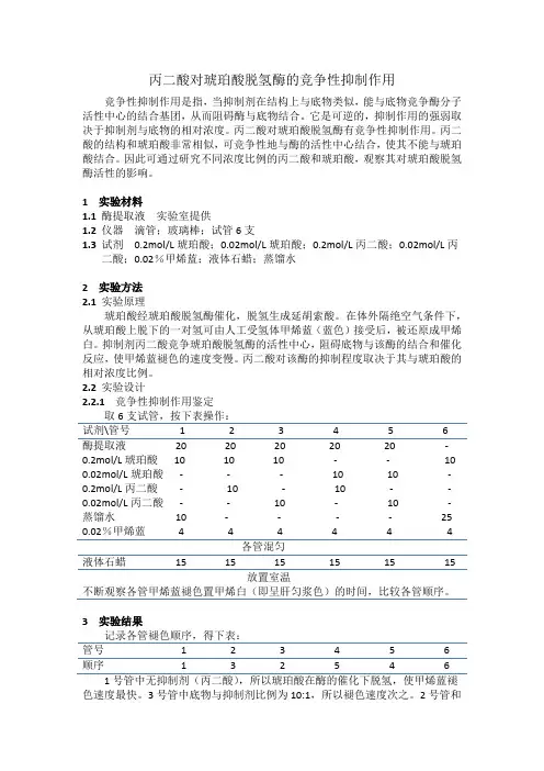 酶的竞争性抑制