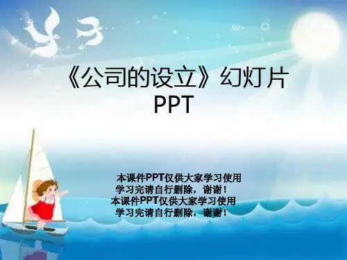 《公司的设立》幻灯片PPT