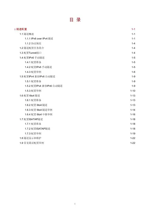 ipv6网络隧道配置手册