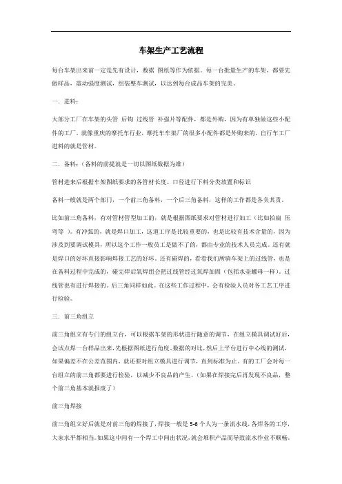车架生产工艺流程