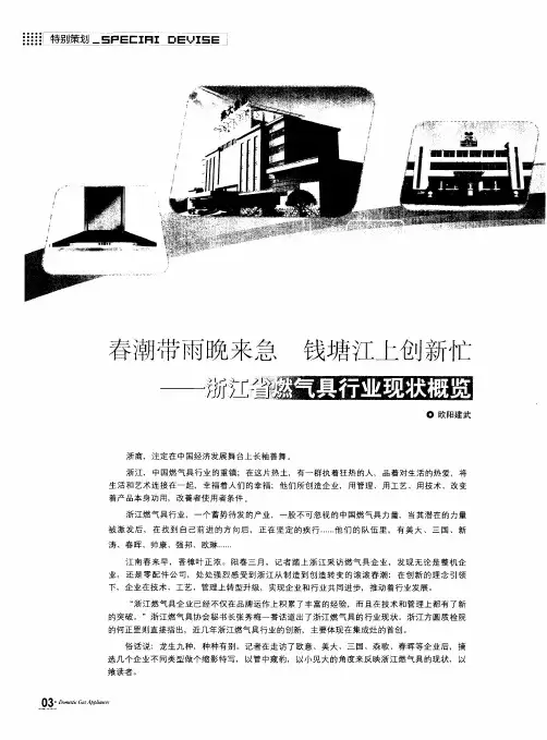 春潮带雨晚来急 钱塘江上创新忙——浙江省燃气具行业现状概览