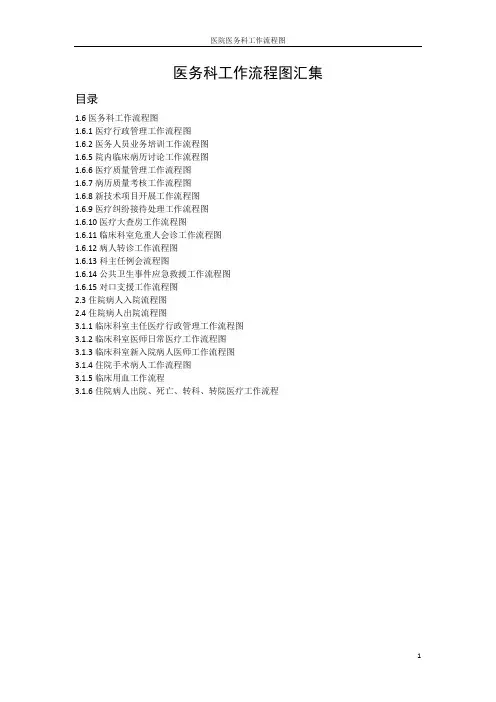 医院医务科工作流程图