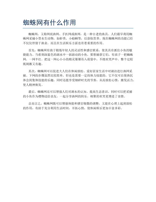 蜘蛛网有什么作用