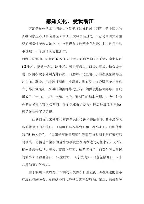 感知文化,爱我浙江(俞佳琦)