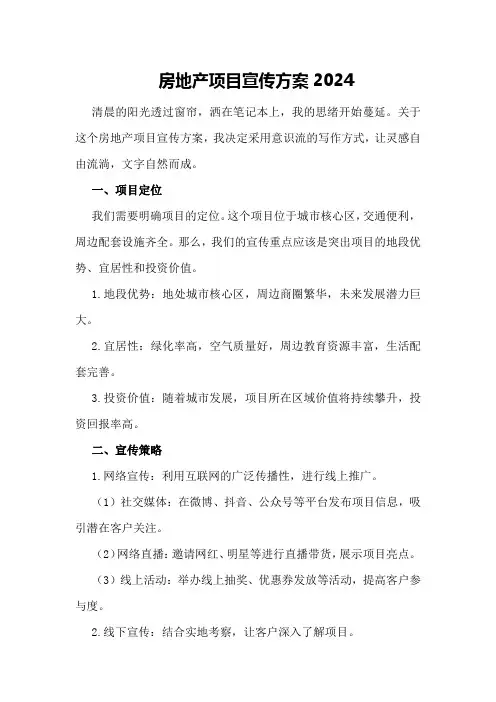 房地产项目宣传方案2024