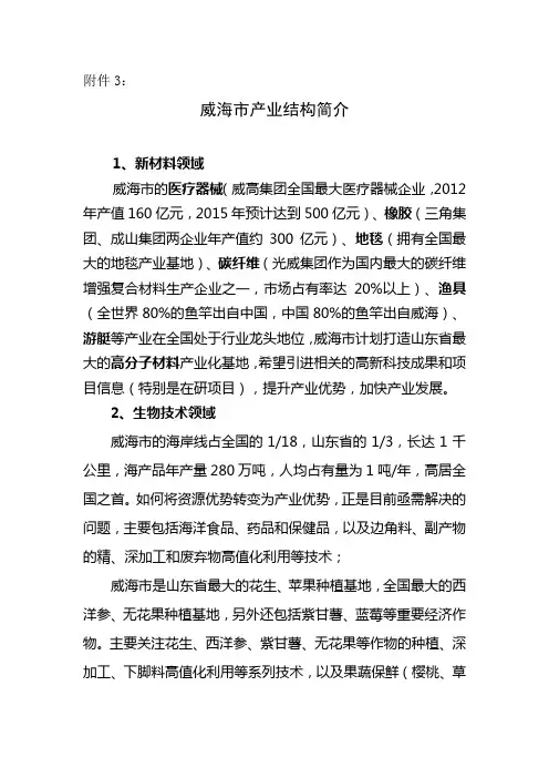 威海市产业结构简介