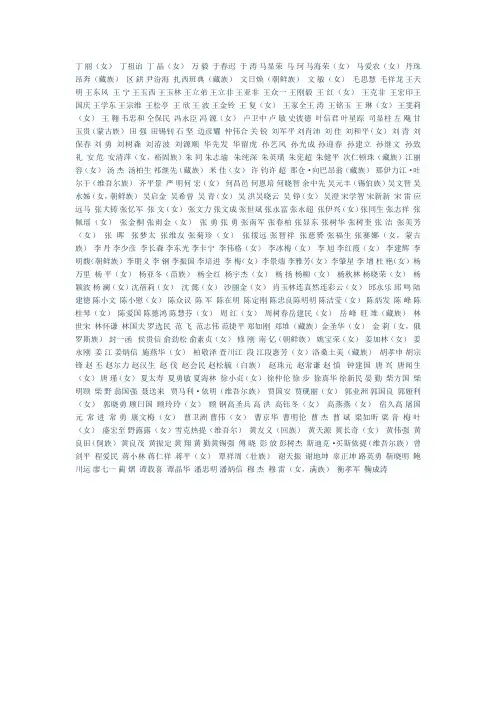 中国翻译协会第六届理事会理事名单