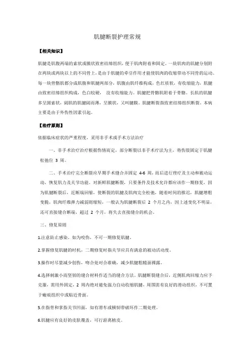 肌腱断裂护理常规