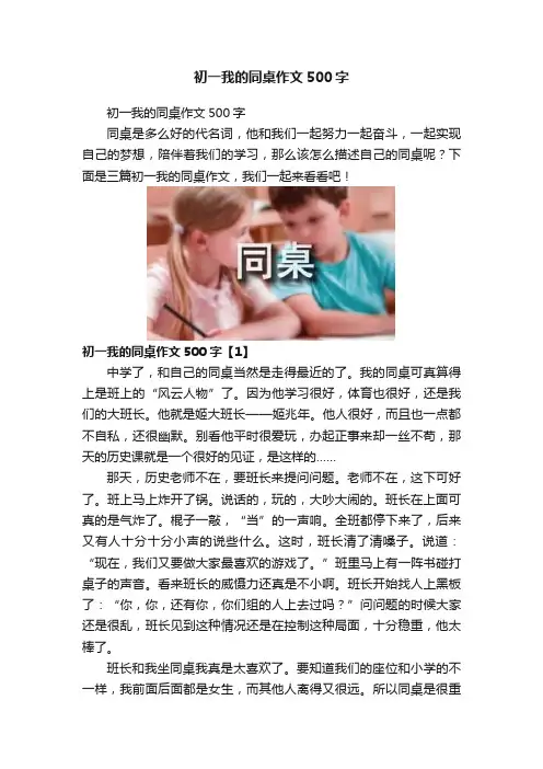 初一我的同桌作文500字