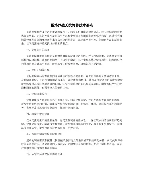 蛋鸡养殖无抗饲养技术要点