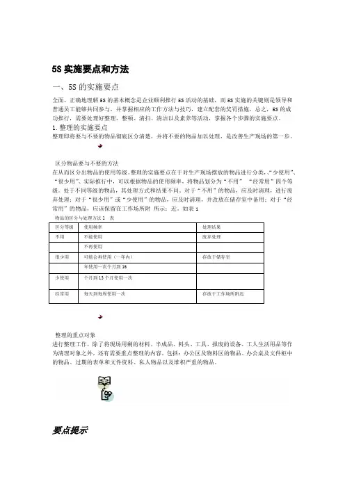5S管理实施的要点和方法
