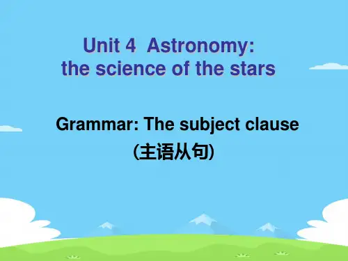 人教高中英语必修3Unit4 Grammar The subject clause主语从句(共29张PPT)