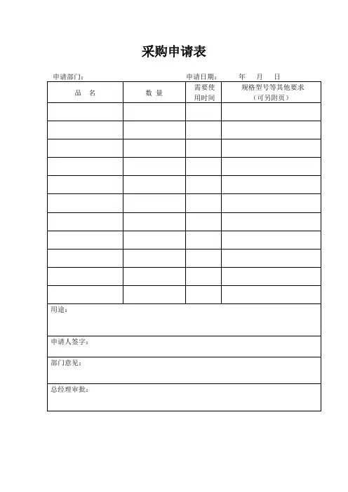 采购申请表
