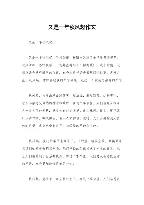 又是一年秋风起作文