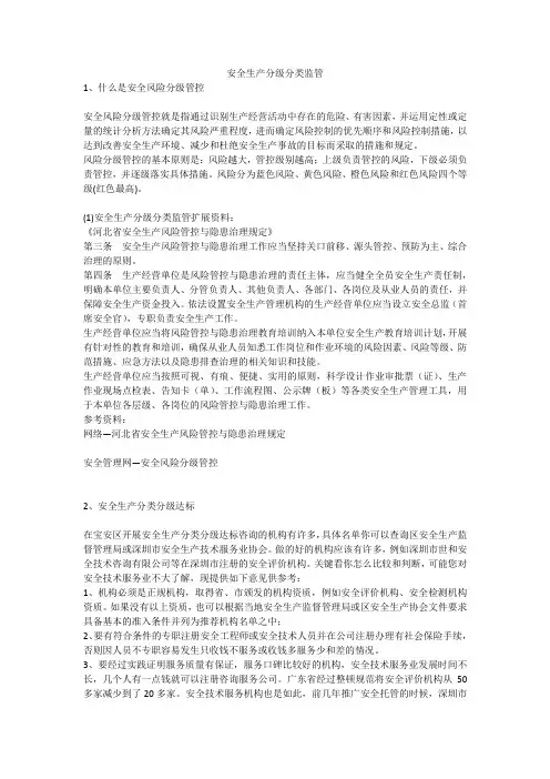 安全生产分级分类监管安全生产