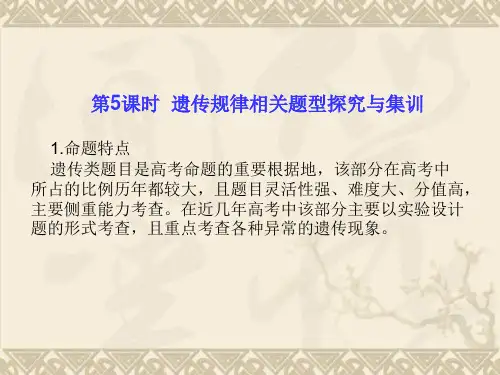 【高考调研】高考生物一轮复习 1-5 遗传规律相关题型探究与集训课件 新人教版必修2