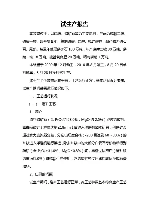 试生产报告
