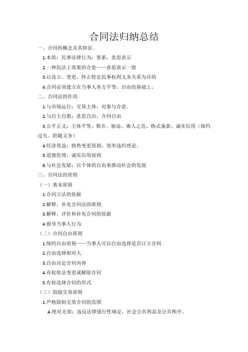 (完整版)合同法归纳总结