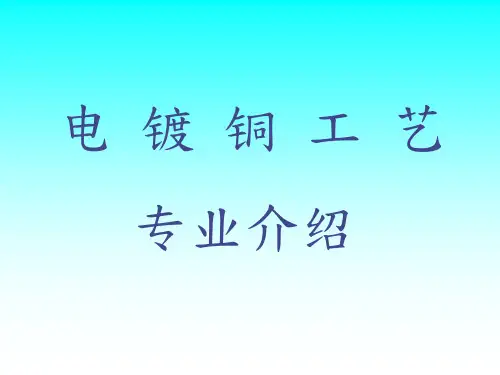 电镀铜工艺-专业介绍