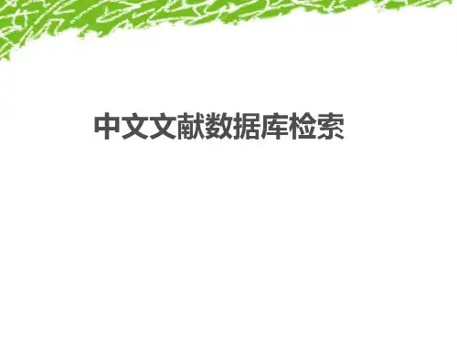 4 中文文献数据库检索_中国知网