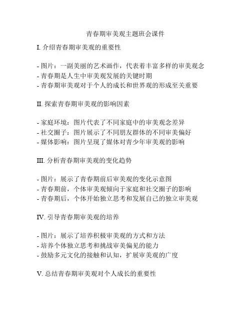 青春期审美观主题班会课件