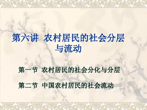 农村居民的社会分层与流动 - 中国社会学教学网