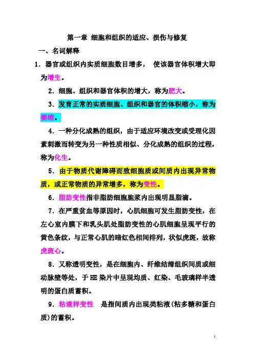 病理学名词解释