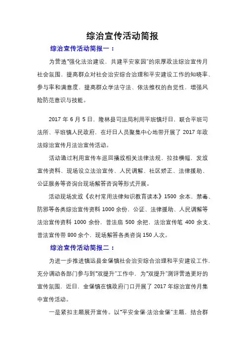 综治宣传活动简报