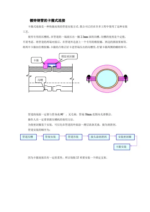 镀锌钢管的卡箍式连接