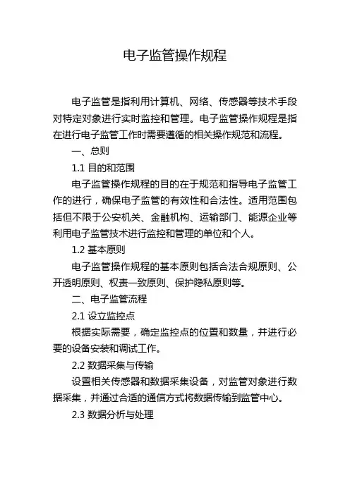 电子监管操作规程