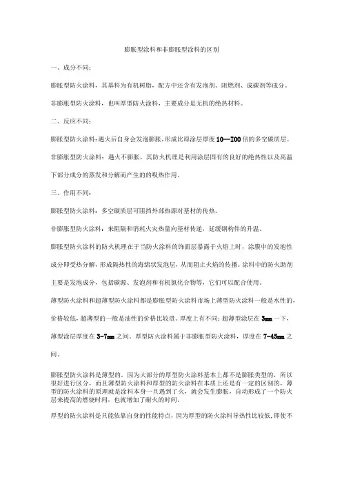 膨胀型涂料和非膨胀型涂料的区别