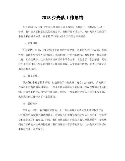 2018少先队工作总结