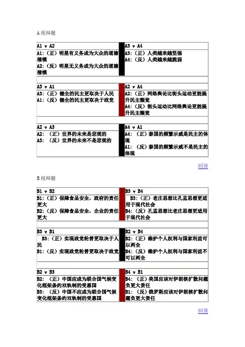 第三届世界大专华语辩论赛 辩题