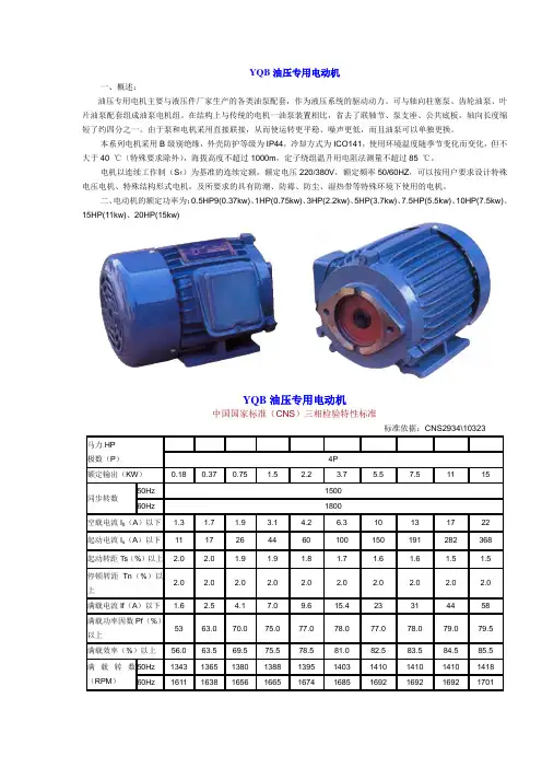YQB油压专用电动机