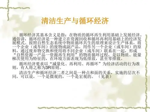 清洁生产与循环经济