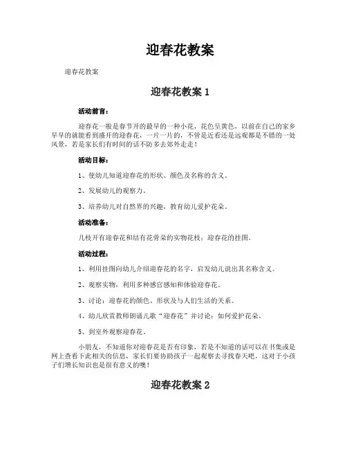 迎春花教案
