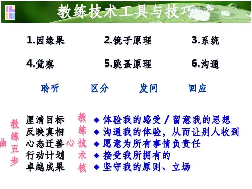 企业教练管理技术经典实用：教练核心课程ppt课件