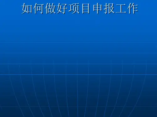 如何做好项目申报工作(PPT 31张)