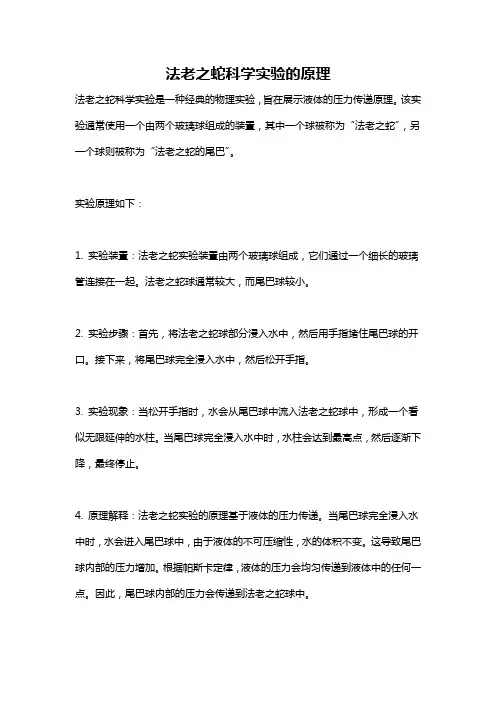法老之蛇科学实验的原理
